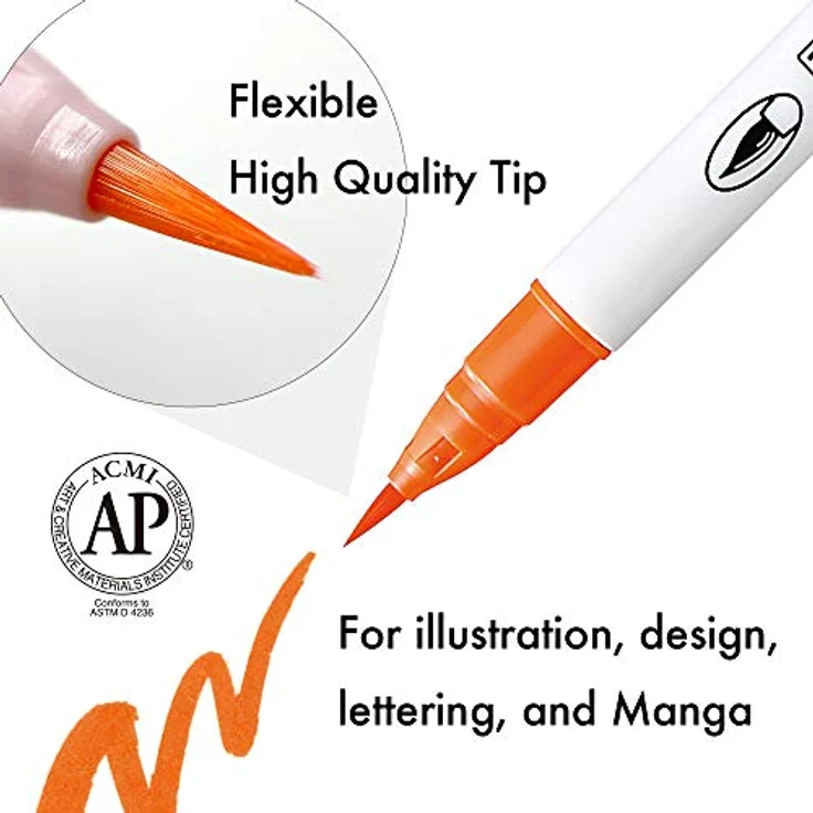 Kuretake Zig Clean Color Real Brush 90-Farben-Set, AP-zertifiziert, flexible Pinselspitze, geruchlos, Xylol-frei, ideale für Aquarell, Kalligraphie und Illustration – Bild 2