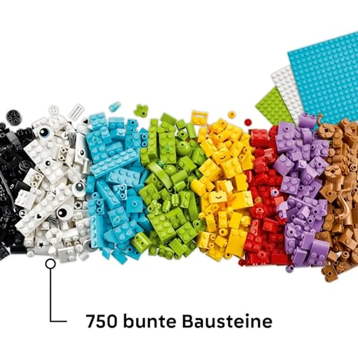 LEGO Classic Creative Build-and-Play Box 11044, 750-teiliges Bauset mit bunten Steinen für Kinder ab 5 Jahren, vielseitige Spielzeuge wie Haus, Hund, Löschauto und Klavier – Bild 3