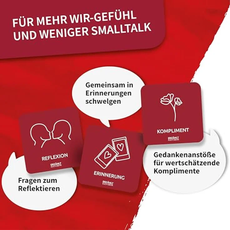 Carletto Deutschland Erzählt euch mehr Paare - Mini, Kartenset für ehrliche Gespräche, 60 Fragen im Hosentaschenformat – Bild 3