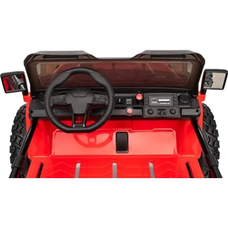 RIRICAR Elektrisches Kinderauto Beneo Motors OFFRIDE 4x4² Zweisitzer 12V, rosa, MP3-Player mit USB/AUX, Lithium-Akku, große EVA-Räder, Hinterradfederung, Fernbedienung, LED-Lichter – Bild 3