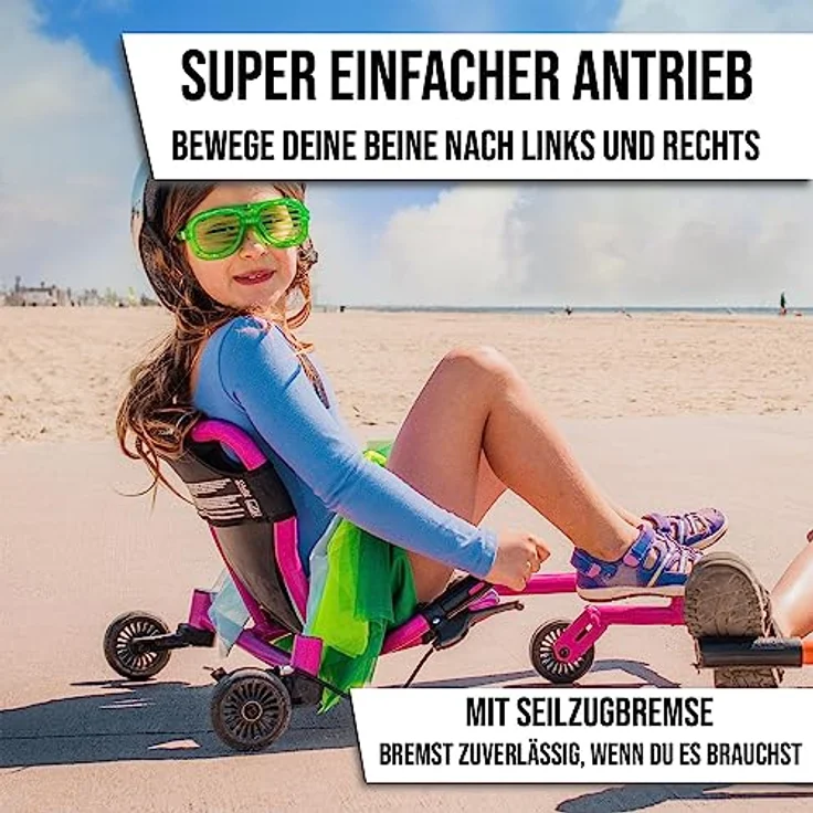EzyRoller Drifter X Trike Dreirad Drift Kinderfahrzeug Spielgeräte für draußen Dreirad Kinder Dreiradscooter 4 - 14 Jahre schwarz - Preisvergleich – Bild 7