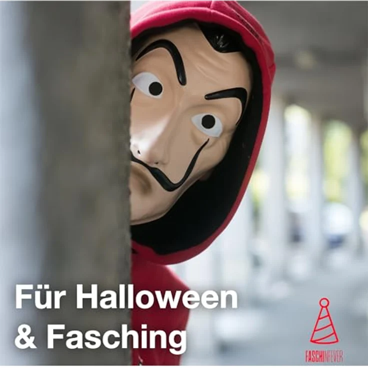 FASCHINFEVER Haus des Geldes Maske - Kostümmaske Einheitsgröße Salvador Dali für Erwachsene - Fasching Karneval Halloween – Bild 3