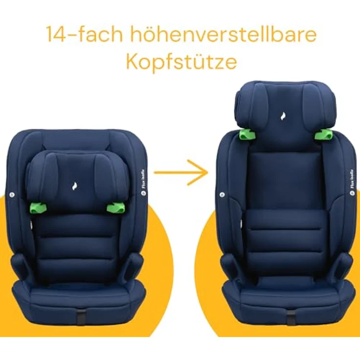 Osann Autokindersitz Osann Flux Isofix i-Size, Kinderautositz, 14-fach höhenverstellbarer Kopfschutz, seitlicher Aufprallschutz, verschiedene Farben – Bild 5