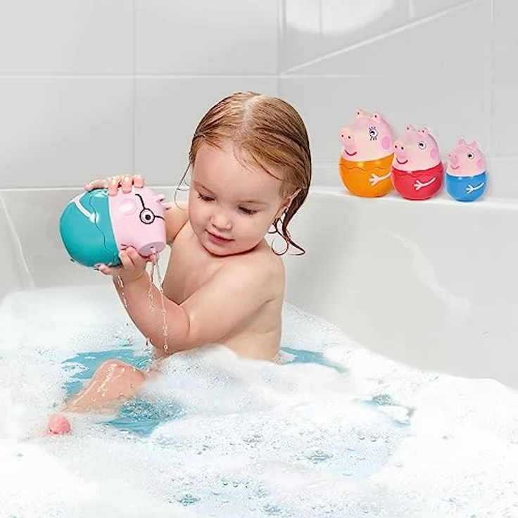 Toomies E73526 Tomy Peppa Pig Family-Nesting Daddy, Mummy & Peppa Pig George Rassel 18+ Monate-Babybadewanne, Planschbecken & Swimmingpool leicht zu reinigen Sandkasten & Gartenspielzeug – Bild 4