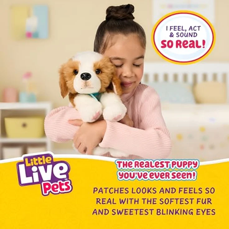 Moose Toys LITTLE LIVE PETS My Really Real Puppy - Patches, interaktiver Welpe mit über 60 Geräuschen und Reaktionen, inklusive Welpenflasche und Haustierhaus – Bild 2