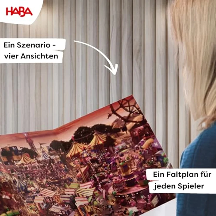 HABA Point of View: Spooky Festival – Innovatives Rätselspiel für 2-8 Spieler ab 12 Jahren - Mit individuellen Faltplänen und interaktiver App-Unterstützung – Bild 5