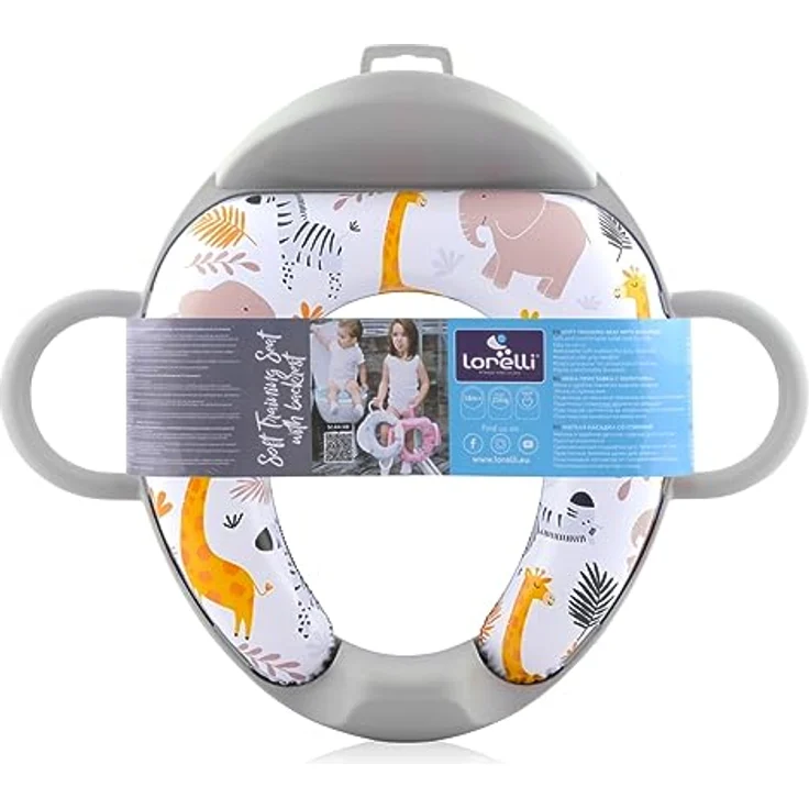 Lorelli Baby-Toilettensitz mit Rückenlehne, gepolstert, Spritzschutz, Handgriffe, 11 cm, Kunststoff – Bild 3