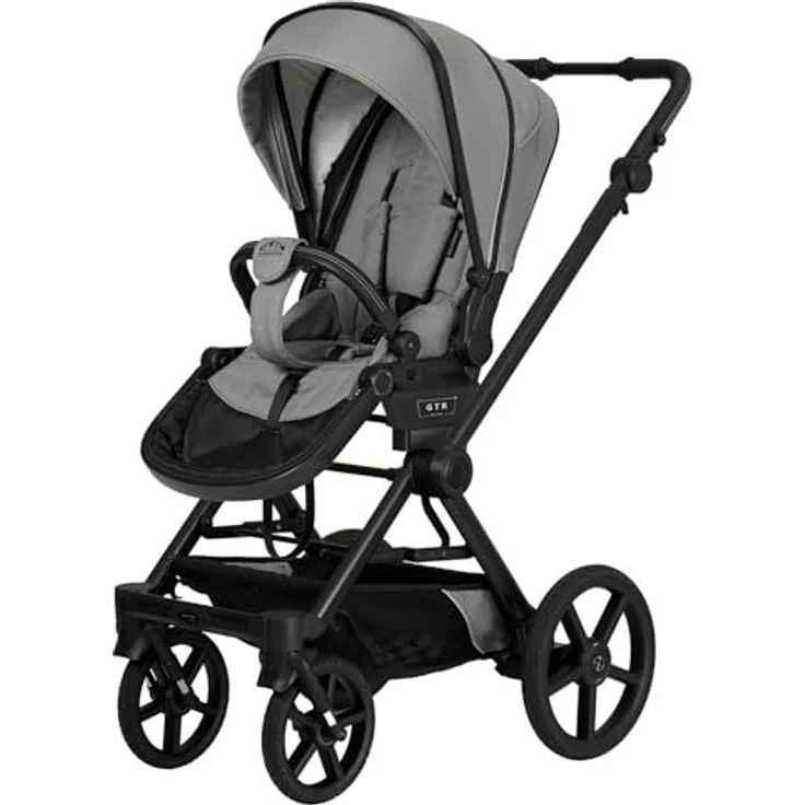 Hartan Kinderwagenset IVY GTR Outdoor, Grau, 3-teilig, mit Liegewanne, höhenverstellbarem Schiebergriff, Federung und 5-Punkte-Gurt – Bild 4