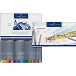 Faber-Castell 114636 - Aquarellstifte Goldfaber, 36-teiliges Buntstifte Set, bruchsicher, vollständig wasservermalbar