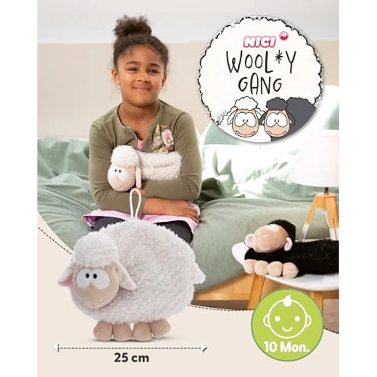 Nici Wärmflasche Wolly Gang, Hasenform, 350ml, 2in1 Kuscheltier & Wärmflasche aus recyceltem Plüsch, weiß – Bild 2