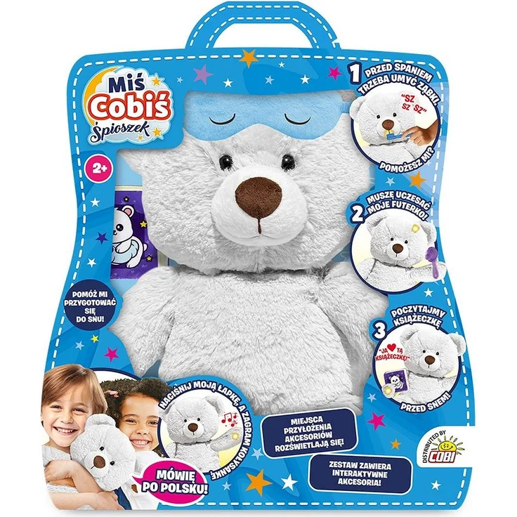 Cobi TALKING TEDDY BEAR COBI SLEEPIE, interaktiver Teddybär für Kinder ab 2 Jahren, fördert Kreativität und motorische Fähigkeiten