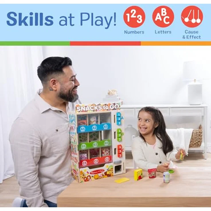 Melissa & Doug Verkaufsautomaten Spielset, 19-teilig, mit Snacks, Getränken und Münzen, Lern- und Rollenspielzeug für Kinder ab 3 Jahren – Bild 5