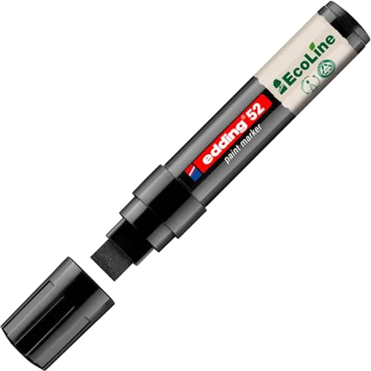 Edding Ecoline E52 Lackmarker, rechteckige Spitze 4-15 mm, nachfüllbar, schwarz – Bild 1