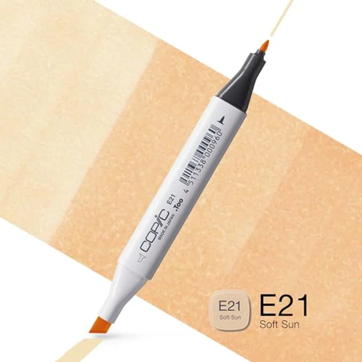 Copic Classic Marker Typ E - 21, Soft Sun, professioneller Layoutmarker mit dualem Spitzensystem, wischfester Tinte, nachfüllbar – Bild 2