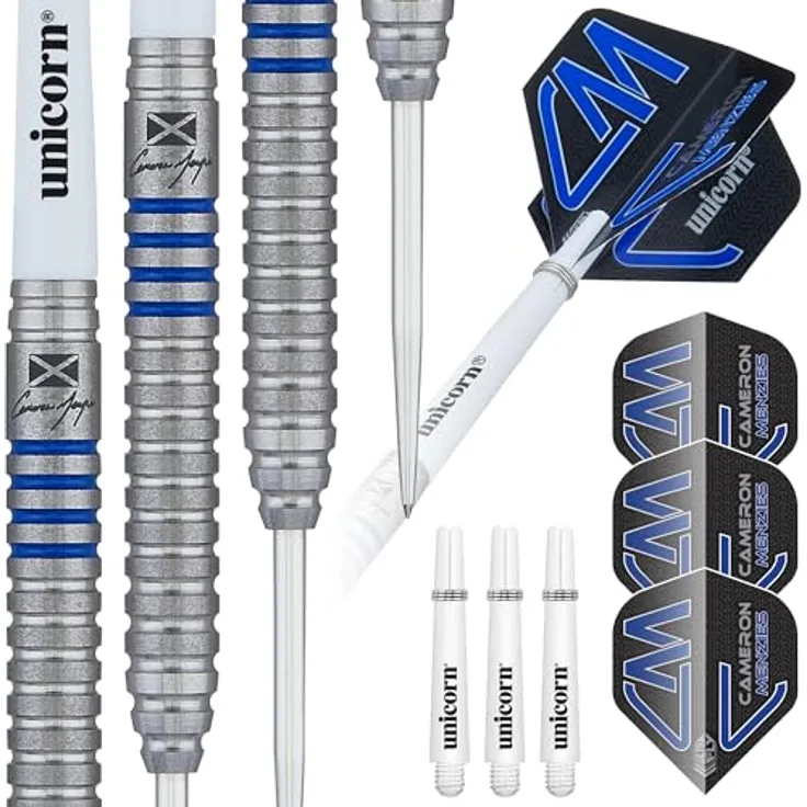 Unicorn Cameron 'Cammy' Menzies Contender Dartpfeil-Set, blau, 23 g - Effektives Design und langlebig
