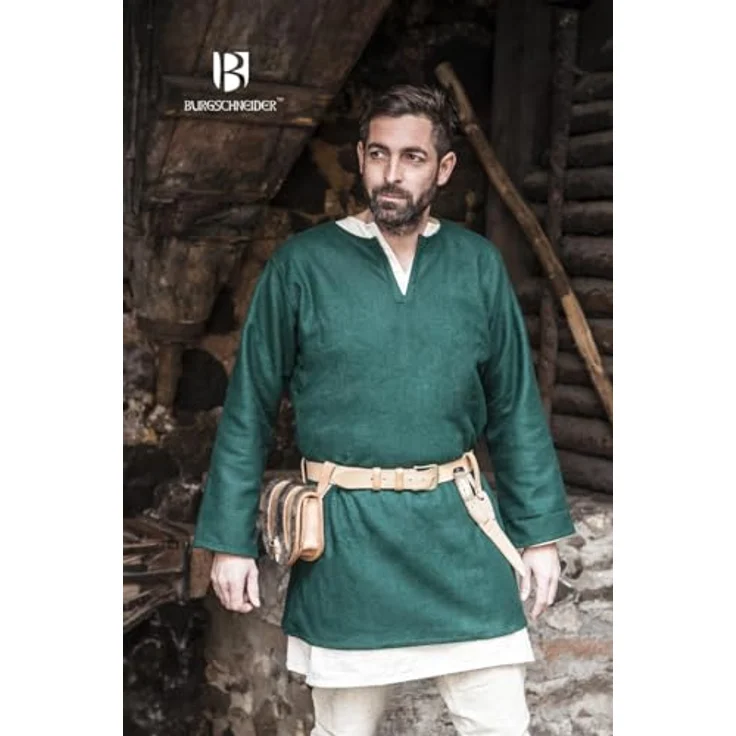 Burgschneider - Wolltunika Lodin - Grün (XXL, Unisex, Wolle) Historisch - Early Medieval, Viking – Bild 2