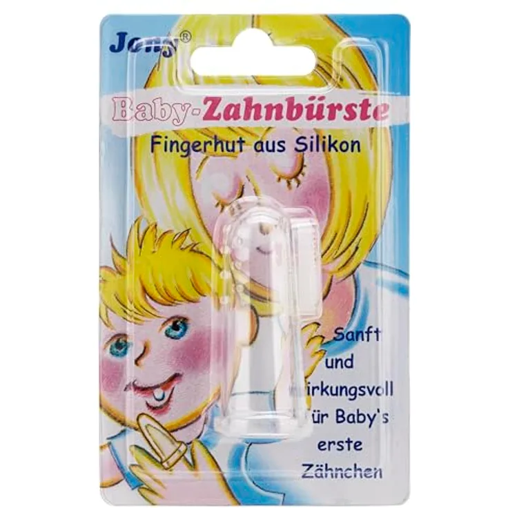 Megadent Babyzahnbürste Fingerhut, sanfte Silikonborsten zur Pflege der ersten Milchzähne und Massage des Zahnfleischs