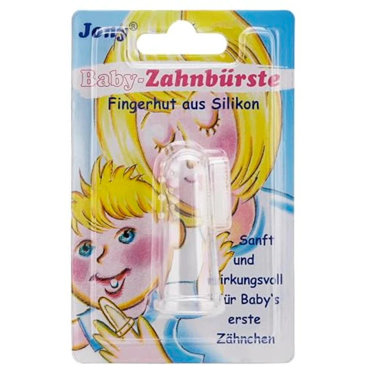 Megadent Babyzahnbürste Fingerhut, sanfte Silikonborsten zur Pflege der ersten Milchzähne und Massage des Zahnfleischs – Bild 1