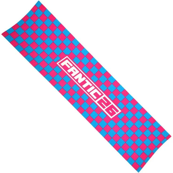 Fantic26 Stuntscooter Stunt-Scooter Griptape 58,5cm x 15,5cm Checker Pink/Türkis, reißfestes/wasserfestes PVC Material, extra starker Kleber – Bild 1