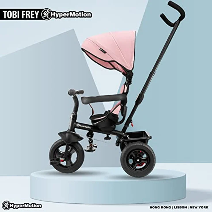 HyperMotion Dreirad für Kinder von 1 Jahr bis 20 kg, Kinderfahrräder, 1–4 Jahre, Kinderfahrrad mit Schiebelenker, Dreirad, Elterngriff, rosa – Bild 2
