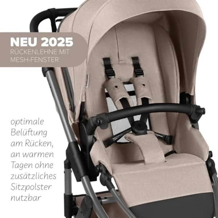 ABC Design Sportbuggy Salsa 5 Run, Kinderwagen mit Luftreifen und 5-Punkt-Gurtsystem, Camel – Bild 6