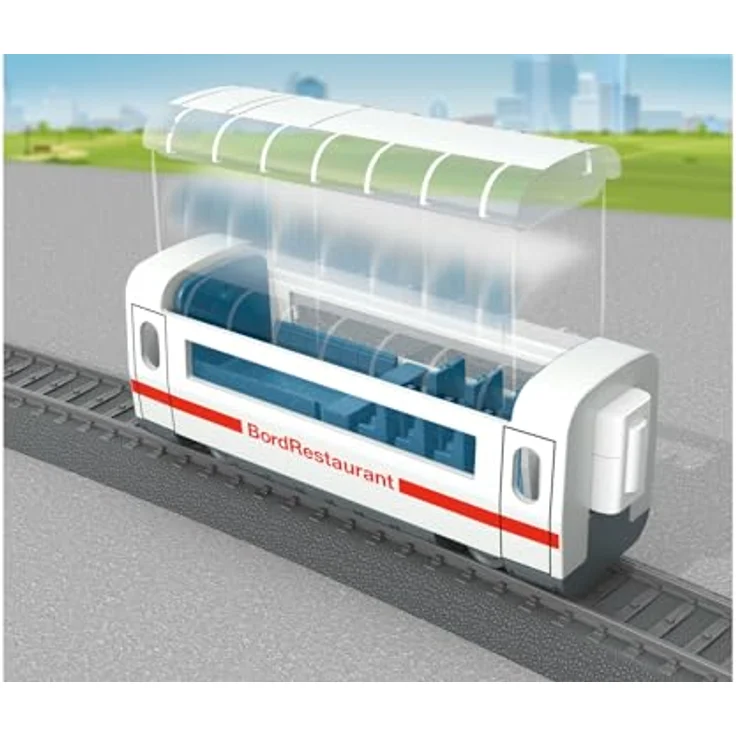 Märklin Spielzeug-Eisenbahn H0 ICE Bord Restaurant 44124, Speisewagen mit abnehmbarem transparentem Dach und Inneneinrichtung, 11,2 cm lang – Bild 2