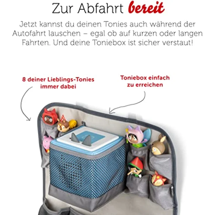 Tonies Auto Organizer - hellblau mit Mini Tasche Pirat, für 8 Tonies, Maße 40,2 x 50,1 cm ausgeklappt – Bild 3