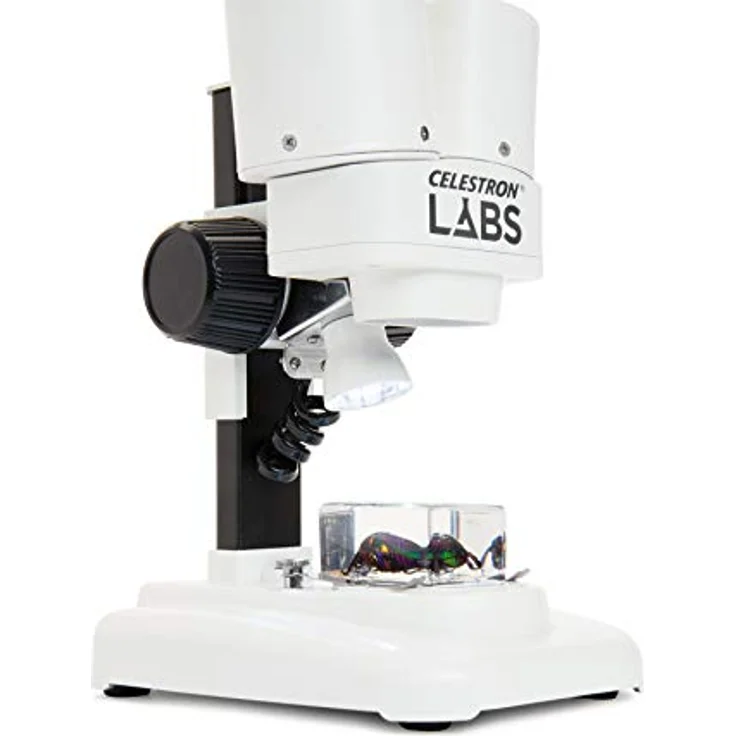 Celestron Labs Mikroskop S20, Einsteiger-Stereo-Mikroskop mit 20-facher Vergrößerung, LED-Beleuchtung und Metallkopf – Bild 7