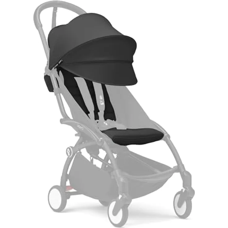 Stokke YOYO 6+ Farbpaket, Black - Nur Textilien: Sitzpolster, ausziehbares Verdeck & Reißverschlusstasche hinten - Erfordert YOYO-Rahmen (separat erhältlich) - Preisvergleich