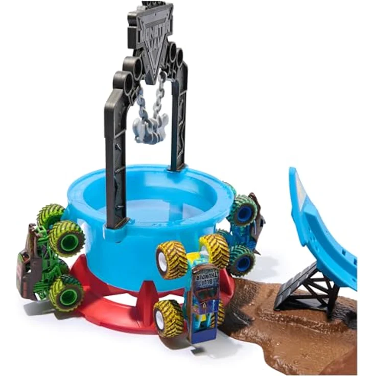 Monster Jam Mud Blasters Monster Mutt Dalmatian Dunk Tank, Spielset mit Farbwechsel-Funktion und 1:64 Monster Truck, inklusive Startrampe und Dunk-Tank – Bild 8