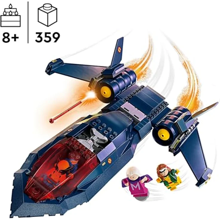 LEGO Marvel X-Jet der X-Men, Modell-Flugzeug zum Bauen mit Figuren inkl. Wolverine und Rogue, Superhelden-Spielzeug für Kinder, Geschenk für Jungs und Mädchen ab 8 Jahren 76281 – Bild 2
