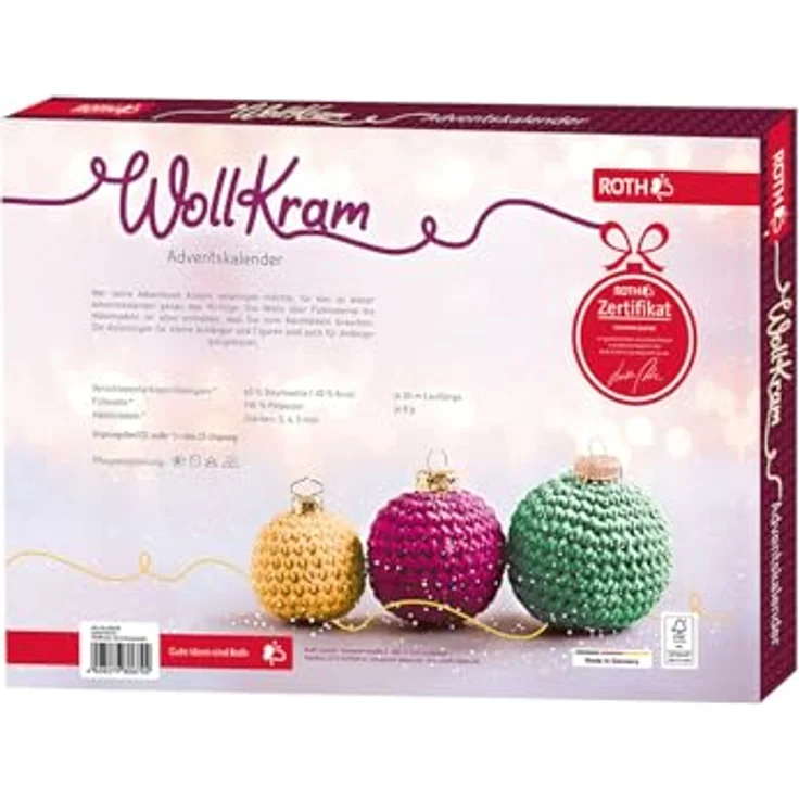 Roth Adventskalender WollKram, mit Garnknäule, Häkelnadel und Füllmaterial, für Erwachsene – Bild 9