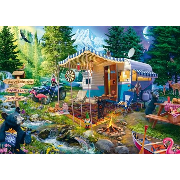 Schmidt Spiele 58575 Jeff Haynie, Mit dem Caravan in den Bergen, 1000 Teile Puzzle, Mehrfarbig – Bild 3