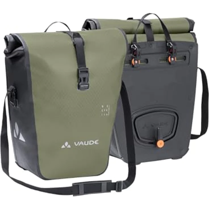 VAUDE Hinterradtaschen Aqua Back (Rec) Fango - Geräumiges Hauptfach, Wasserdichter Wickelverschluss, Abnehmbarer Schultergurt – Bild 1