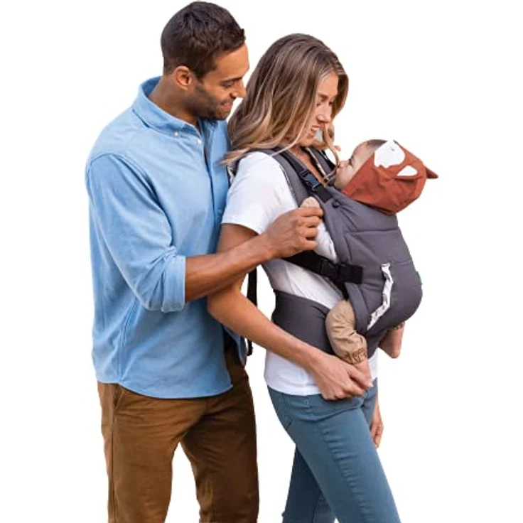 Infantino Cuddle Up Babytrage – Ergonomische Babytrage mit Fuchs-Kapuze und verstellbaren Schultergurten – Für Säuglinge und Kleinkinder von 5,4-18 kg – Bild 3