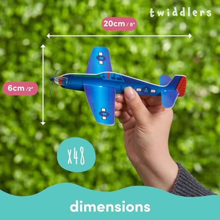 THE TWIDDLERS 48 Styroporflieger Segelflugzeuge Styroporgleiter für Jungen & Mädchen - Kindergeburtstag Mitgebsel, Mitbringsel, Gastgeschenke, Give Aways, Partytüten & Piñata Füller – Bild 6