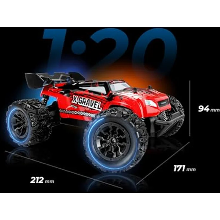 Overmax X-Gravel RC Auto 1:20, ferngesteuertes Offroad-Auto mit 2 Karosserien, 2WD bis 20 km/h, 2,4 GHz Steuerung, geeignet für Indoor & Outdoor, ab 8 Jahren – Bild 3
