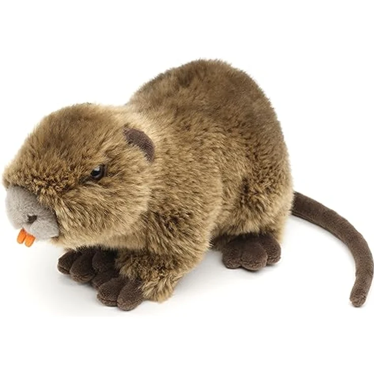 Uni-Toys Nutria Plüschtier, 21 cm lang, lebensecht mit orangefarbenen Nagezähnen, ideal zum Spielen und Sammeln – Bild 3