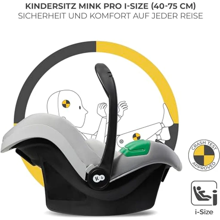 Kinderkraft MOOV 2 AIR 3-in-1 Kinderwagen, Aufblasbare Räder, 2-in-1-Sitz, inkl. Mink PRO i-Size, bis 27 kg, UPF50+ Verdeck, Grau – Bild 11