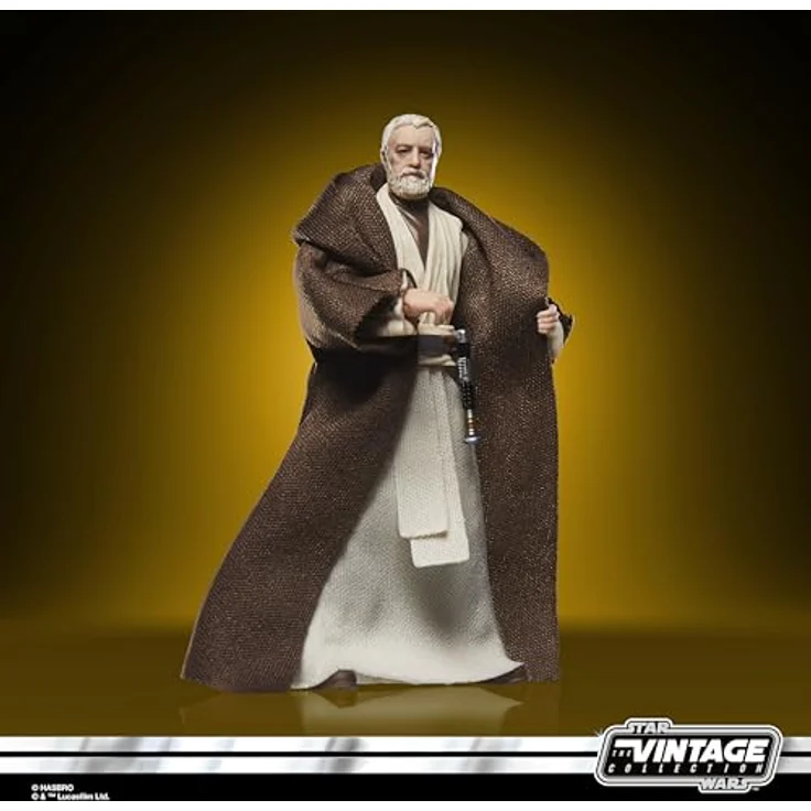 Star Wars The Vintage Collection Ben (Obi-Wan) Kenobi, Premium Action-Figur im Kenner-Stil, 9,5 cm mit Lichtschwert und textilem Mantel – Bild 4