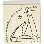Rayher Stempel Holz "Gesegnete Weihnachten und...", 7 x 8 cm, Motivstempel Holz, Holzstempel, Textstempel, Weihnachtsstempel, Butterer Stempel, 28273000