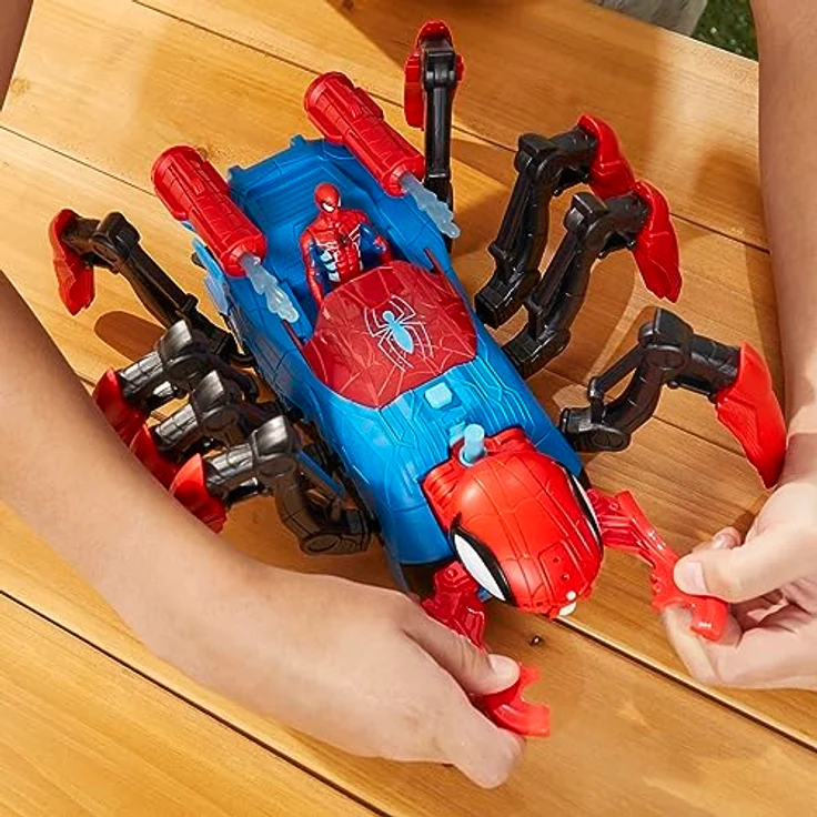 Marvel Spider-Man Krabbelspinne mit Wasserspritze, Superhelden-Spielzeug ab 4 Jahren, feuert Projektile und Wasser ab – Bild 5