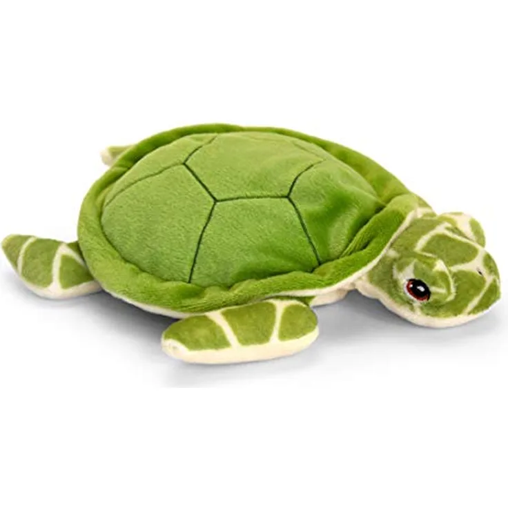 tachi Kuscheltier Schildkröte grün, Plüsch Meerestier liegend 25 cm, Stofftier aus 100% recycelten Material