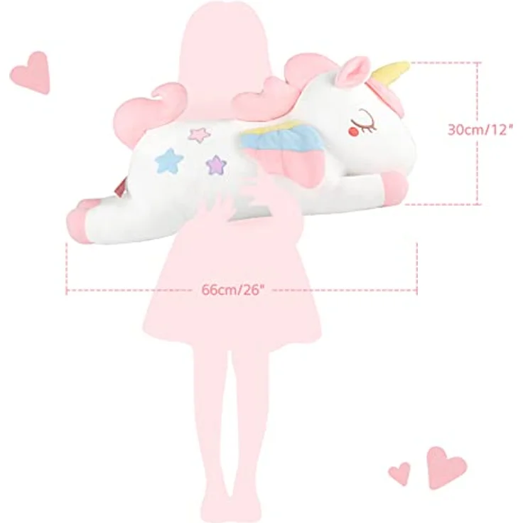 GAGAKU 66cm Plüsch Einhorn Kissen Einhorn Plüschtier Einhorn Kuscheltier Groß für Baby Mädchen Einhorn Geschenk zum Geburtstag und Jubiläum – Bild 6