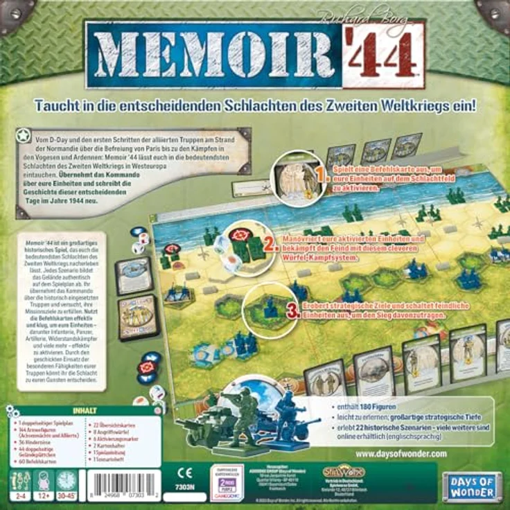 Spielworxx Memoir 44, Historisches Taktikspiel für 2 Personen, Deutsch, inklusive 180 Miniaturen und 22 Szenarien – Bild 4