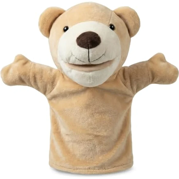 LOMTRATS Handpuppen-Set für Kinder, 5 bewegliche Tierpuppen (Wolf, Tiger, Löwe, Affe) zur Förderung von Kreativität und Kommunikation, ca. 25 cm, Plüschmaterial – Bild 1