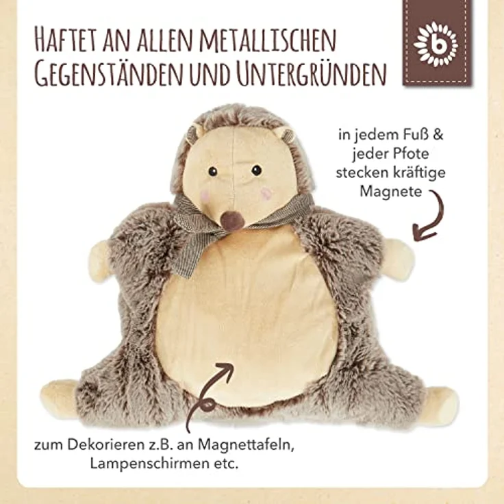 Bieco Plüsch Kuscheltier Igel Baby mit Magneten | ca. 30 cm | niedliches Baby Kuscheltier | Baby Spielzeug | Igel Kuscheltier Baby | Baby Einschlafhilfe | Kuscheltiere für Babys | Stofftier Baby – Bild 3