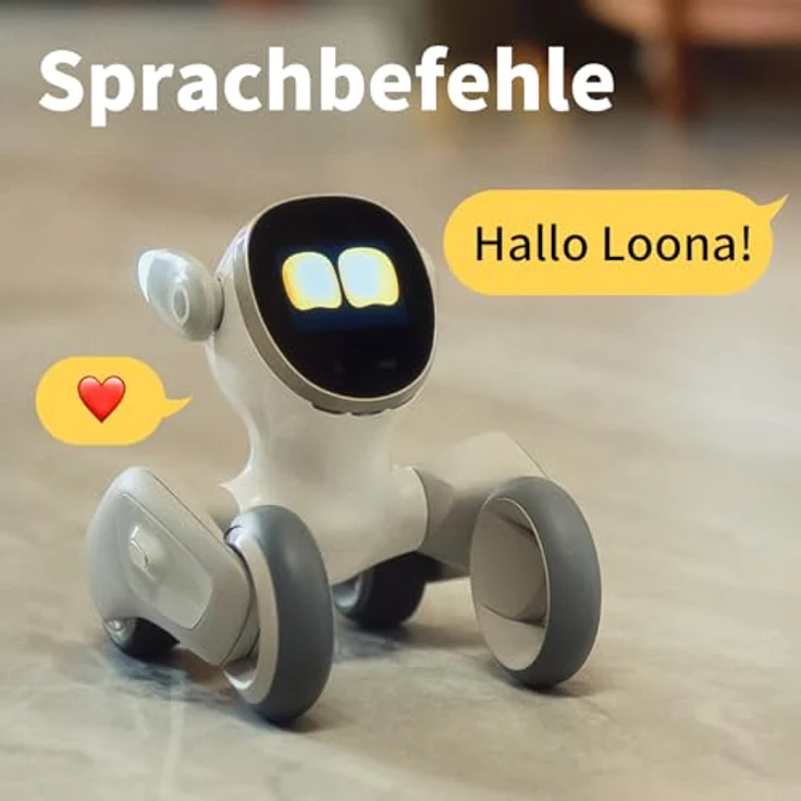 Loona KEYI Premium Haustier-Roboter mit Ladestation, AI ChatGPT-4o, Stimmen- & Gestensteuerung, Echtzeit-Interaktion, Heimüberwachung, Schwarz – Bild 2