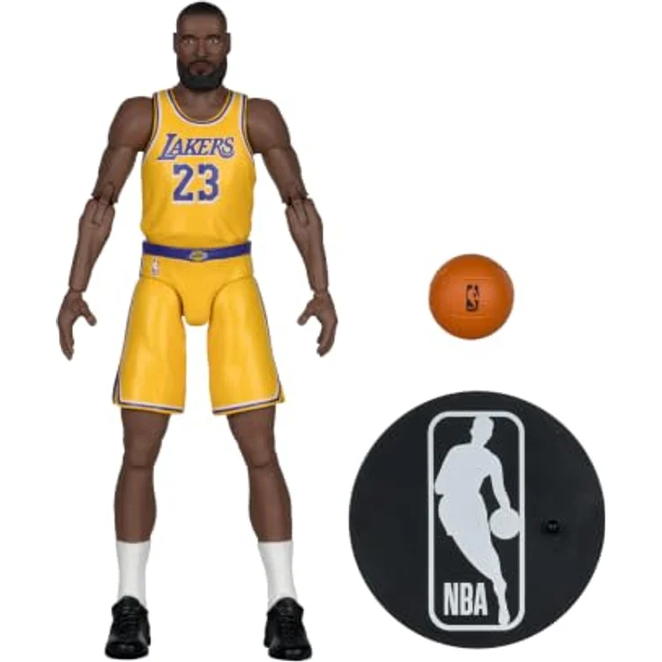 Mcfarlane Toys NBA LeBron James Figur, detailgetreue 6 Zoll Actionfigur im Trikot der Los Angeles Lakers mit Basketball und Basis – Bild 2