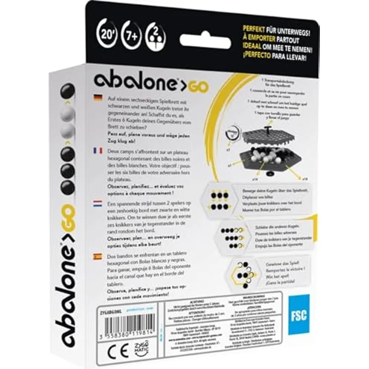 Zygomatic Abalone Go, Familienspiel, 2 Spieler, ab 7+ Jahren, 20 Minuten, Deutsch – Bild 5
